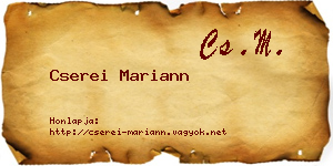 Cserei Mariann névjegykártya