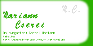 mariann cserei business card